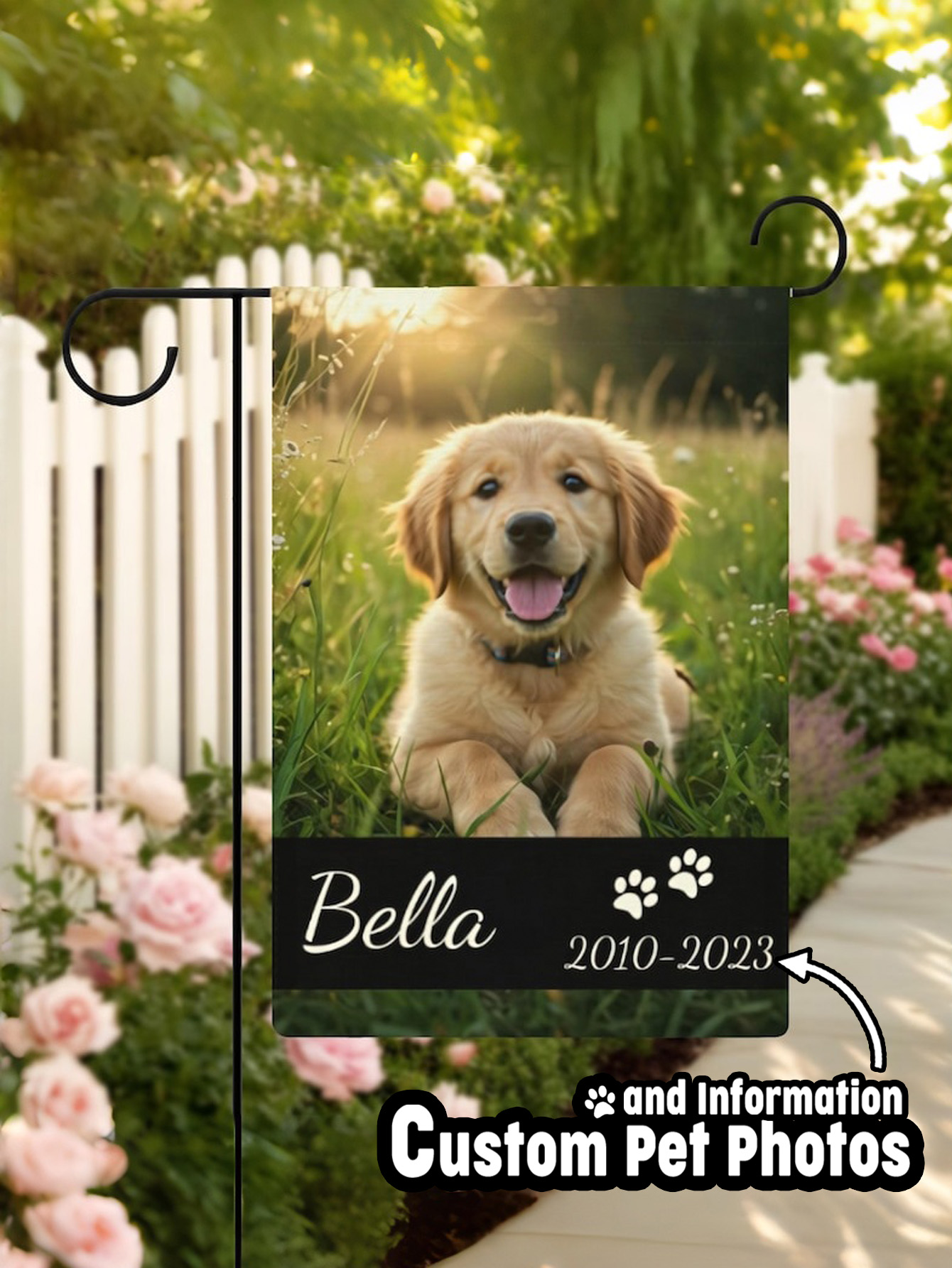 Custom Pet Memorial Garden Flags Personalized Dog and Cat Memorial Flags Condolence Gifts